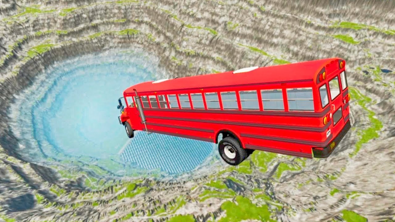 TOP 100 Bus Jumping & Crashes You Can't Survive - BeamNG.Drive - Crazy School Bus Crashes
