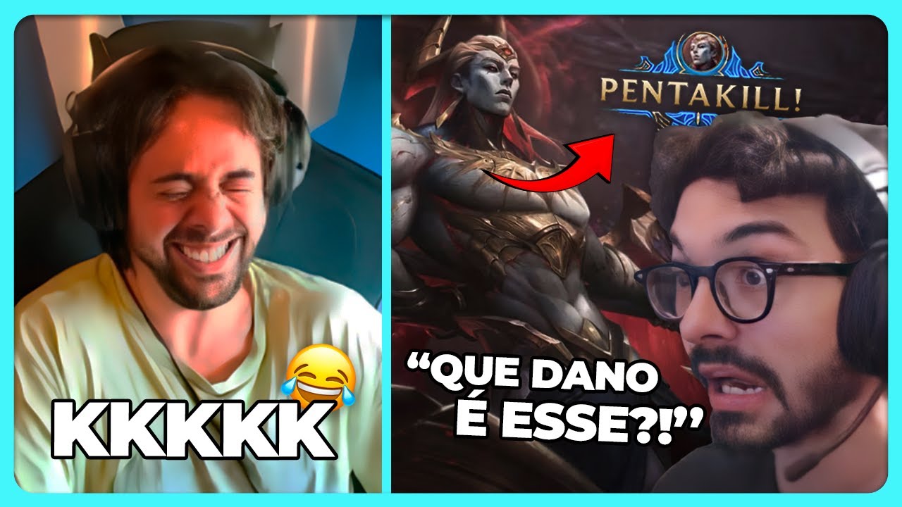 YODA RACHANDO COM O JB E STREAMERS TESTANDO O ZAAHEN | League of Clipes #32