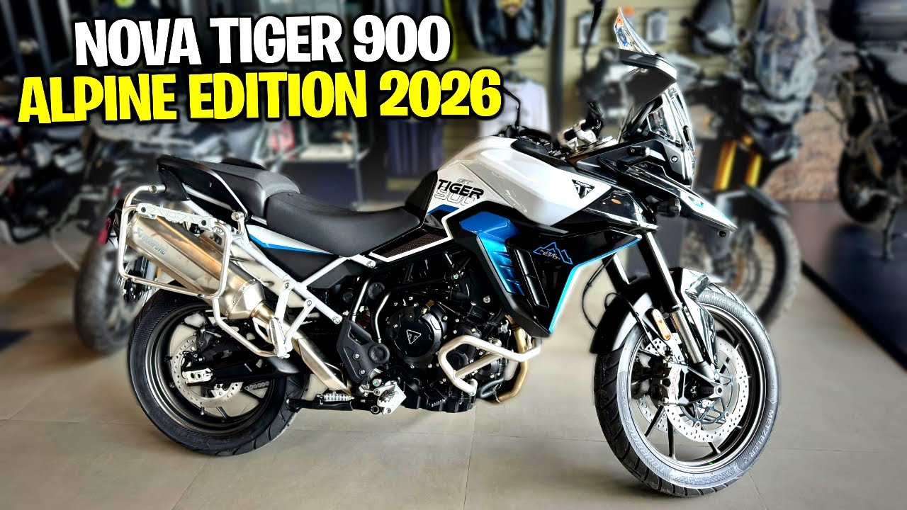 NOVA TRIUMPH TIGER 900 GT PRO ALPINE EDITION 2026 EM DETALHES - NOVO ESCAPE AKRAPOVIC E MAIS 