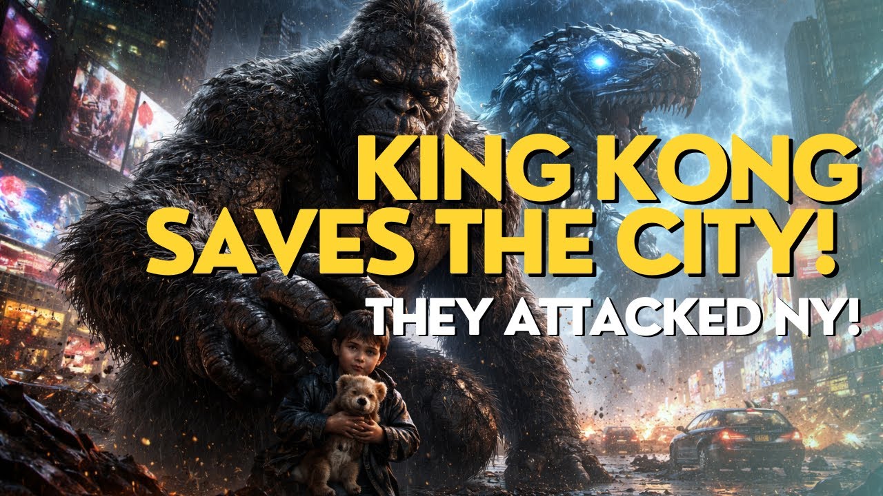 King Kong Saves the City!  THE HERO OF NEW YORK 🦍🗽🔥  AI Short Film