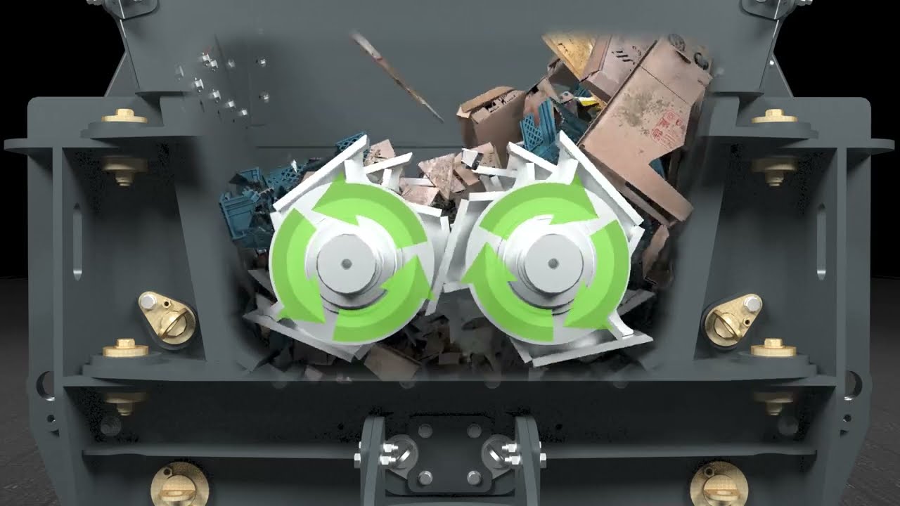 Terex Ecotec TDS 815 Slow Speed Shredder Animation