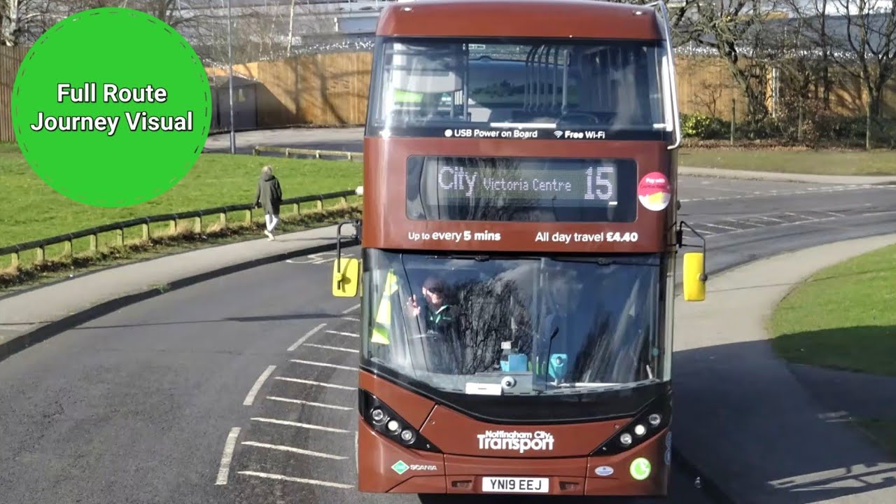NCT Brown Line 15 Full Route Journey Visual- City, Victoria Centre to Rise Park | YN19EEV 462