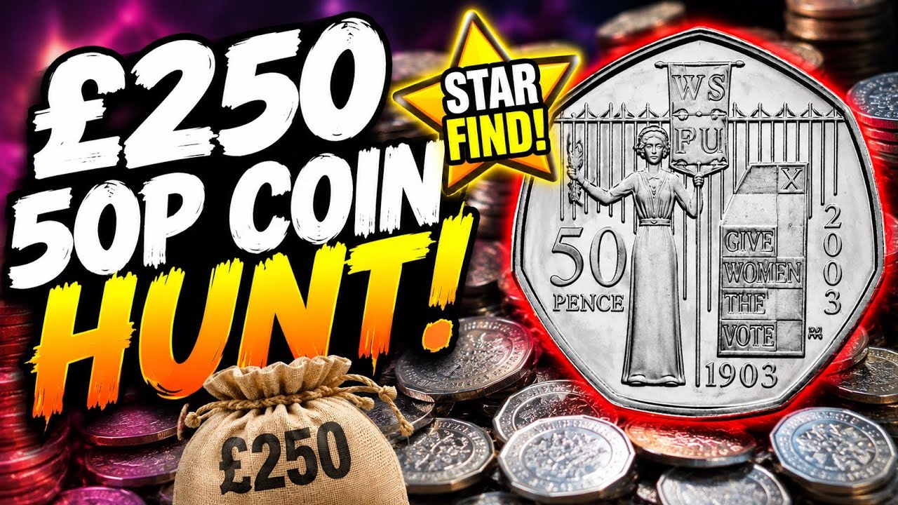 🏆 I FOUND A SUFFRAGETTE 50P IN A &pound;250 COIN HUNT! 😱