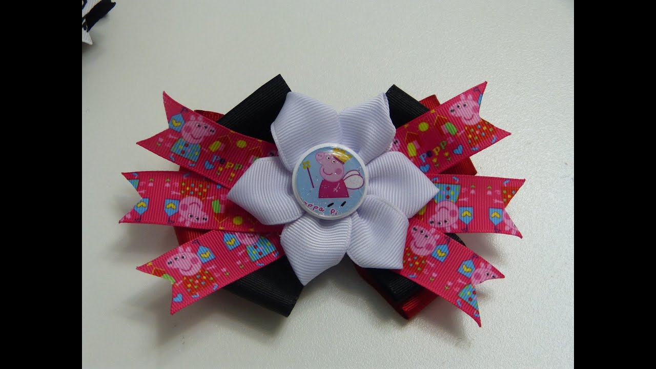 Hair clips ❤️How to make hair bow🌼 Moño Bicolor fruncido DIY