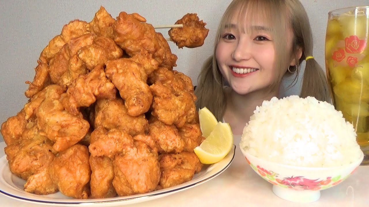 【モッパン】お母さんの揚げたて唐揚げと大盛りご飯を大食いしたら幸せすぎた。