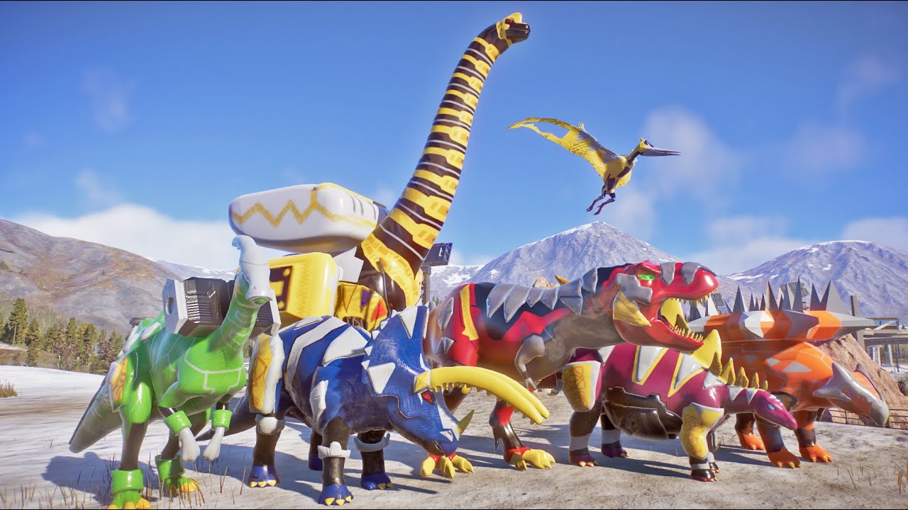PR Dinosaur Thunder Zords Armored Battle - Tyrannozord, Ankylozord, Tricera, Parasaurzord