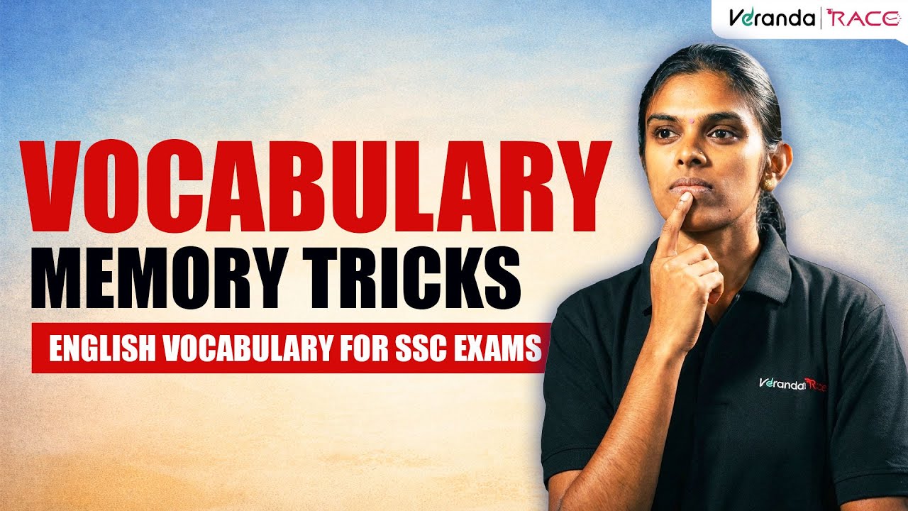 English Vocabulary For SSC Exams | Memorise With Simple Tricks | English For SSC Exams |Veranda Race