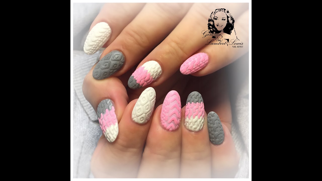 cable knit nail art by gemma lambert