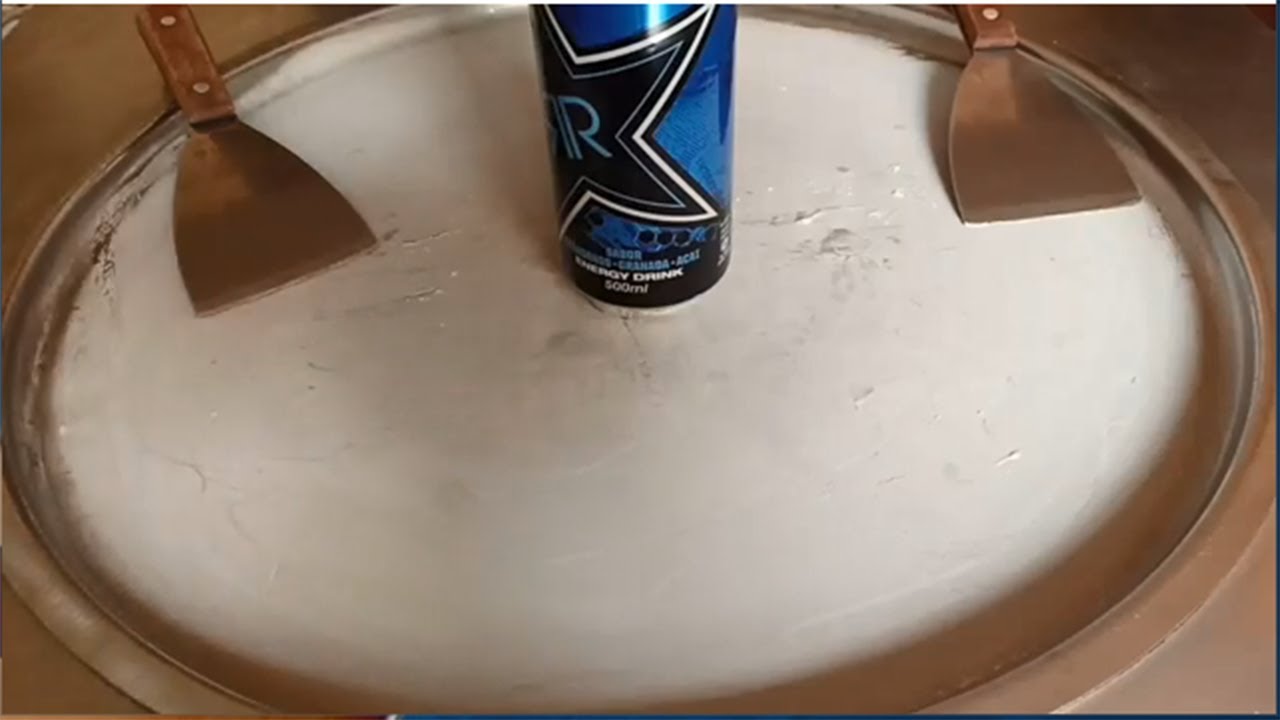 Ice cream Rolls with a drink ROCKSTAR 😋