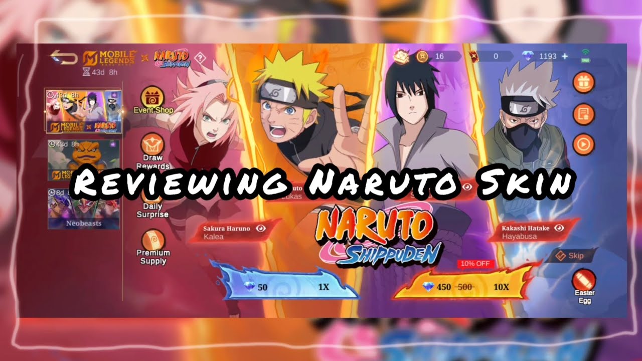 Reviewing Naruto Skin ✨ #mlbb #mlbbcreator #mlbbxnaruto