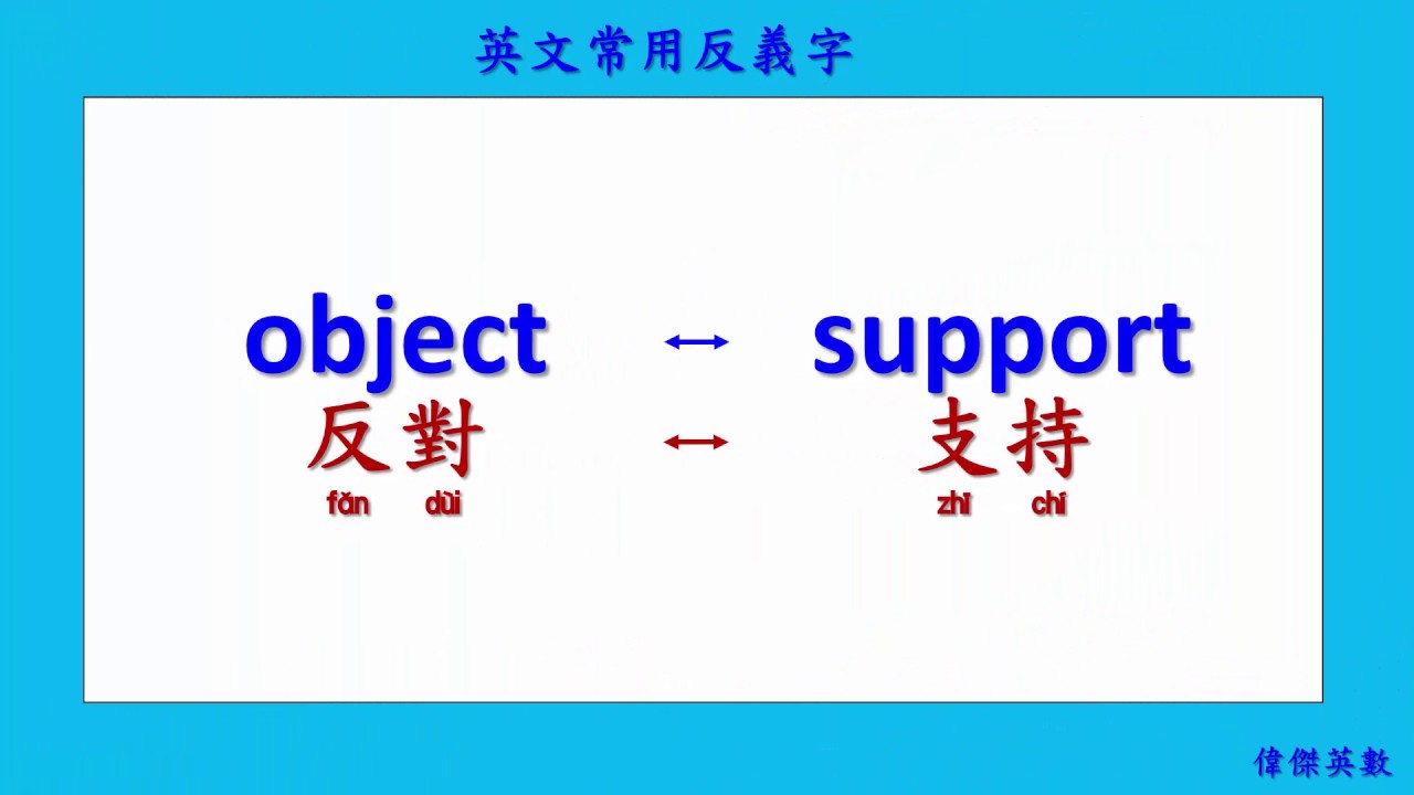 英文常用反義字 08 (Common Antonyms in English.)