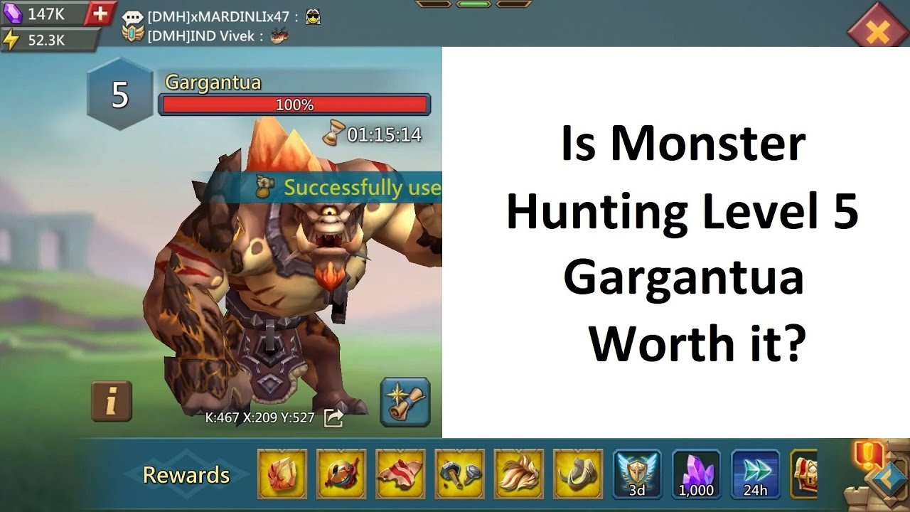 Lords Mobile: Monster Hunting Level 5 Garguanta - Is it worth it?