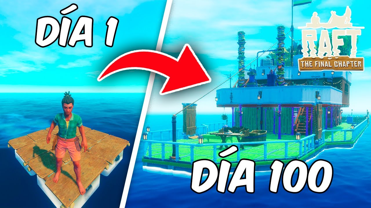 Sobreviví 100 días en *RAFT HARDCORE*