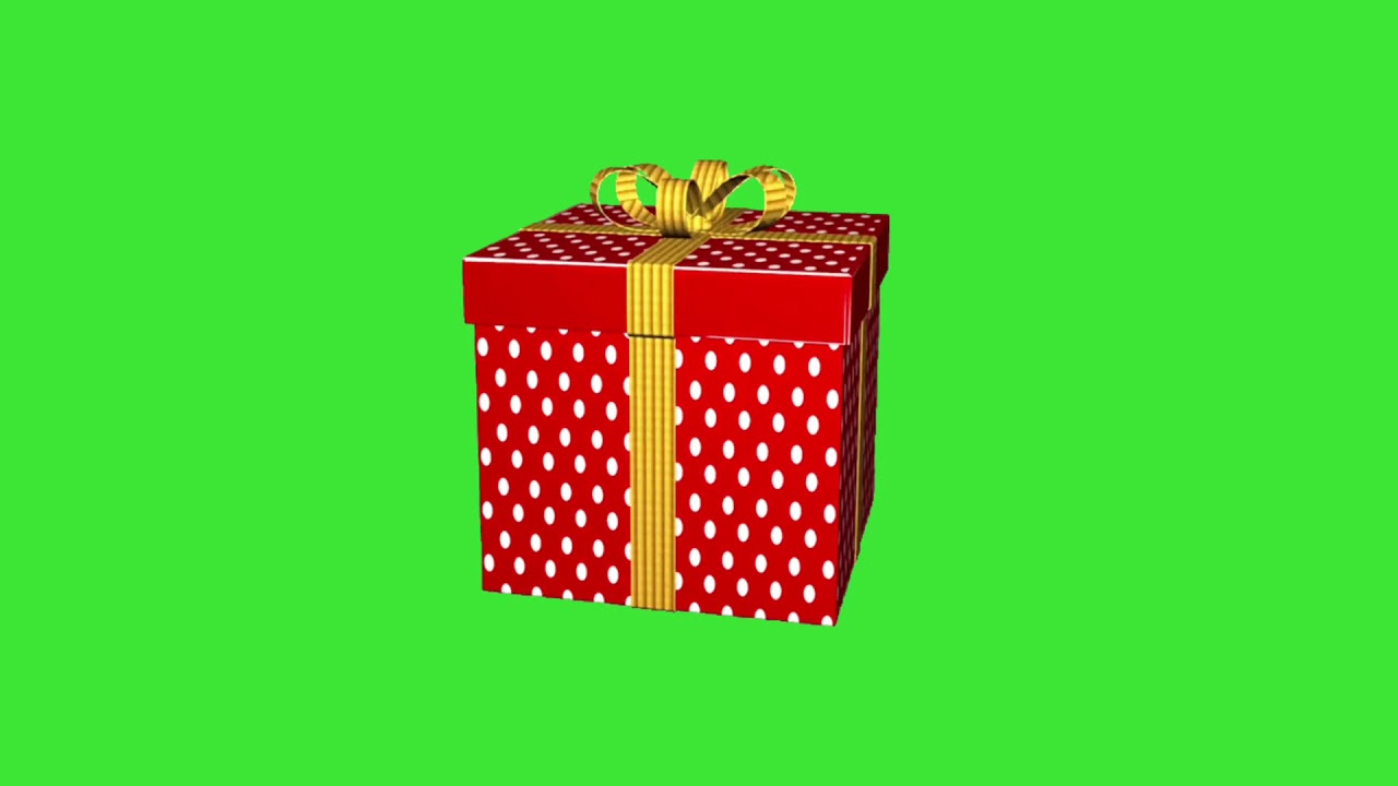Christmas gift spinning green screen 2021