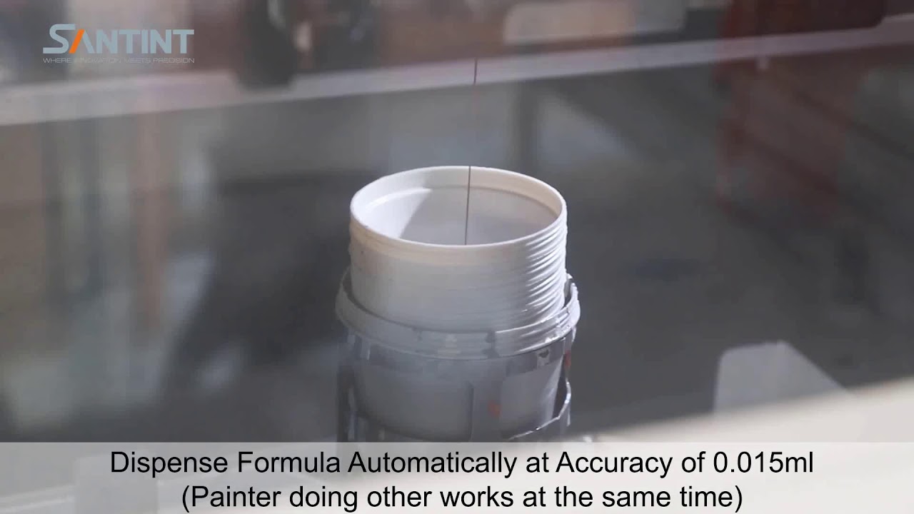 Santint Automatic Dispenser Works in Car Refinish Paint Store