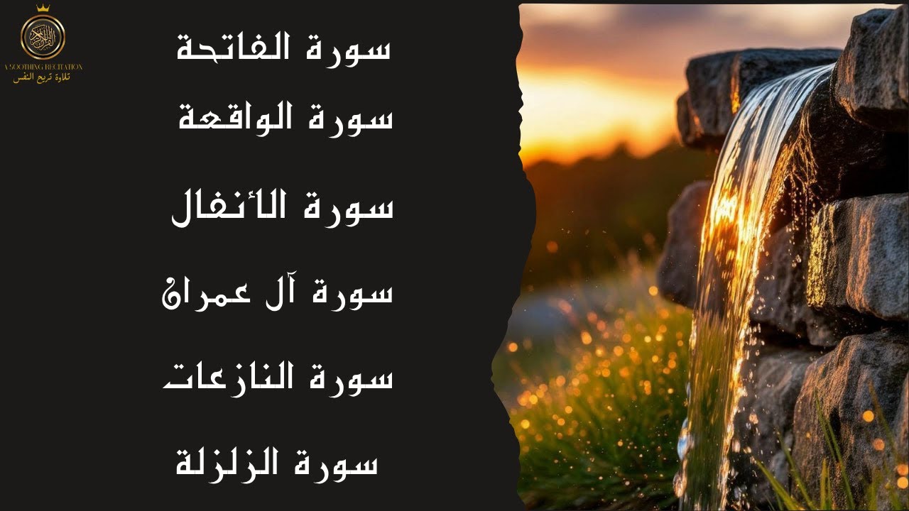 تلاوة مؤثرة لسور تجلب الرزق وتشرح الصدر | الفاتحة، الواقعة، الأنفال، آل عمران، النازعات، الزلزلة