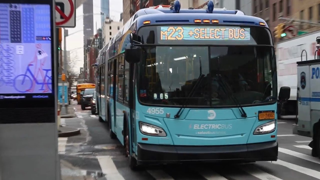 2019 New Flyer XE60 #4955 on the M23 Select Bus Service in Midtown Manhattan