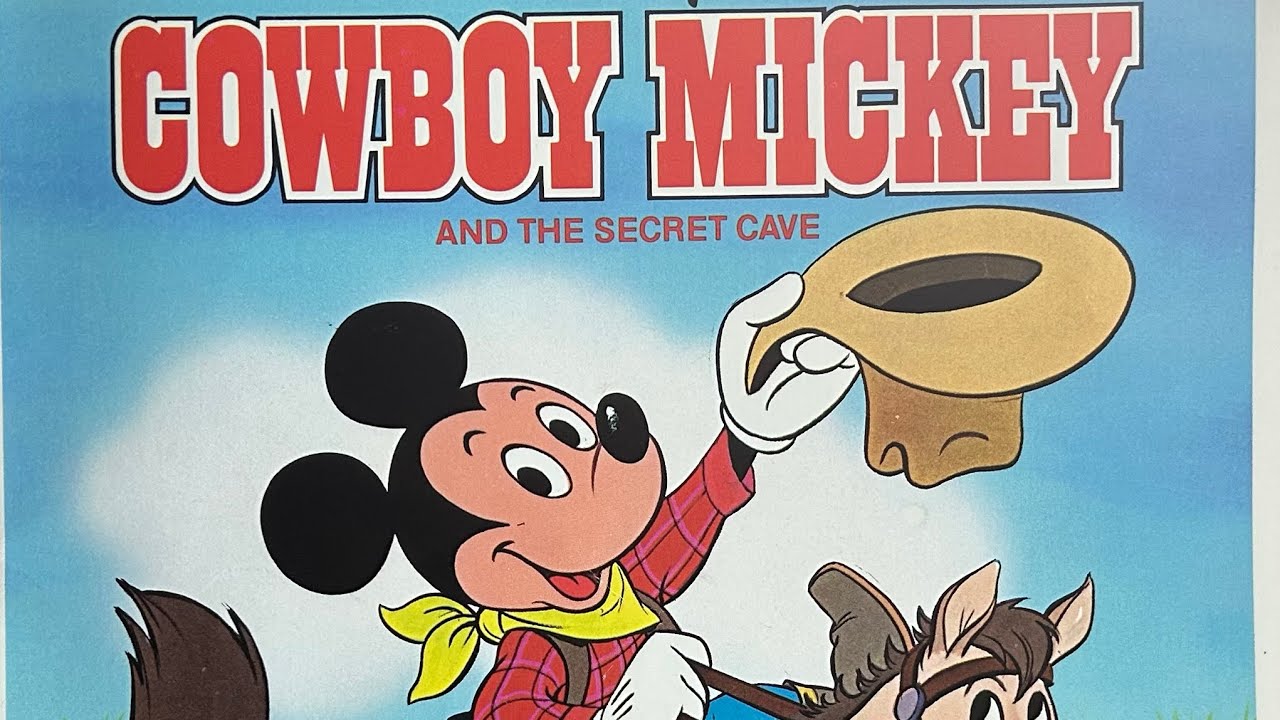 Cowboy Mickey and the Secret Cave (1985 Disney Fisher-Price Read-Along)(Story Side)