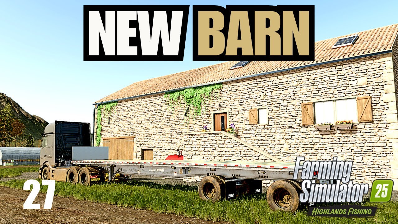 Grass Work, Moving the Hay Barn and Sunflowers | Kinlaig Resort Build | #fs25