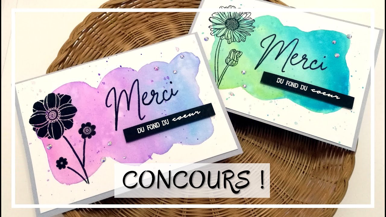 COUCOURS 1500 abonnés ! Merci à tous ! Et aussi : TUTO CARTE DE REMERCIEMENT très FACILE ! DIY scrap