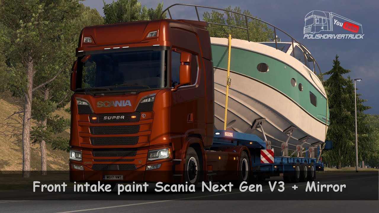 [ETS2. V1.30]...PDT...Front intake paint Scania Next Gen V3 + Mirror