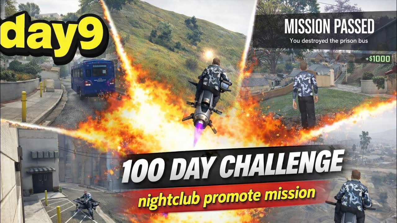 GTA Online Nightclub Promote Mission 🔥 Oppressor MK2 Action |100 Day Challenge Day 9 |Mission Passed