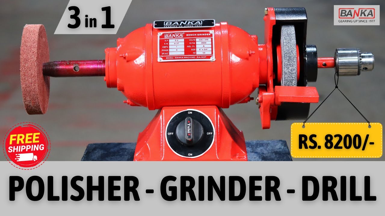 Bench Grinder Machine 3 in 1- Polishing - Grinding - Drill - Rs 8500 - Call 7046811811