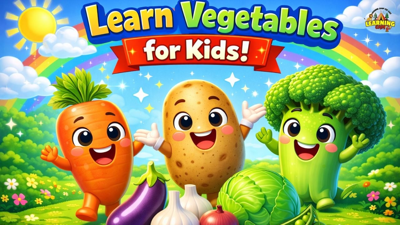 Learn Vegetables for Kids 🥕 | Carrot Potato Broccoli Cucumber | Nursery Rhymes and Kids Songs