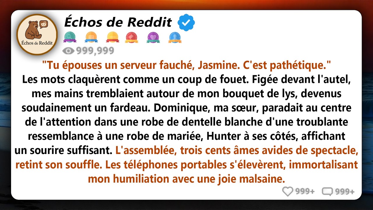 Ma sœur a crié : « Tu épouses un serveur, c’est pathétique ! » Mon futur mari a souri et m’a murmuré