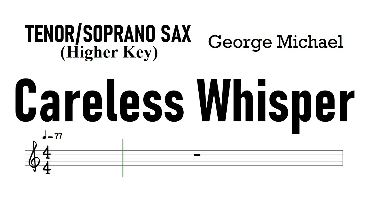 CARELESS WHISPER Tenor Soprano Sax Higher Key Sheet Music Backing Track Partitura George Michael