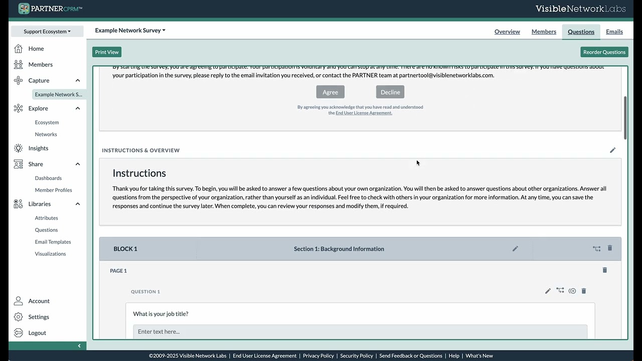 PARTNER CPRM Video Tutorial: Editing Your Network Survey