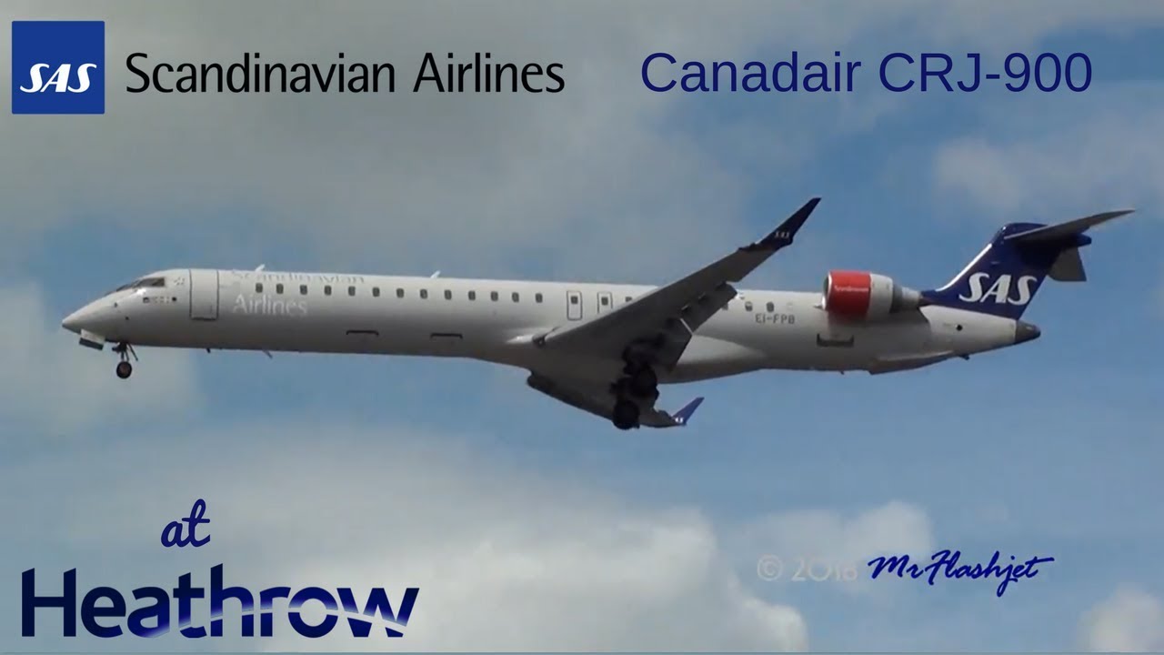 SAS Scandinavian Airlines Canadair CRJ-900 {EI-FPB} at London Heathrow