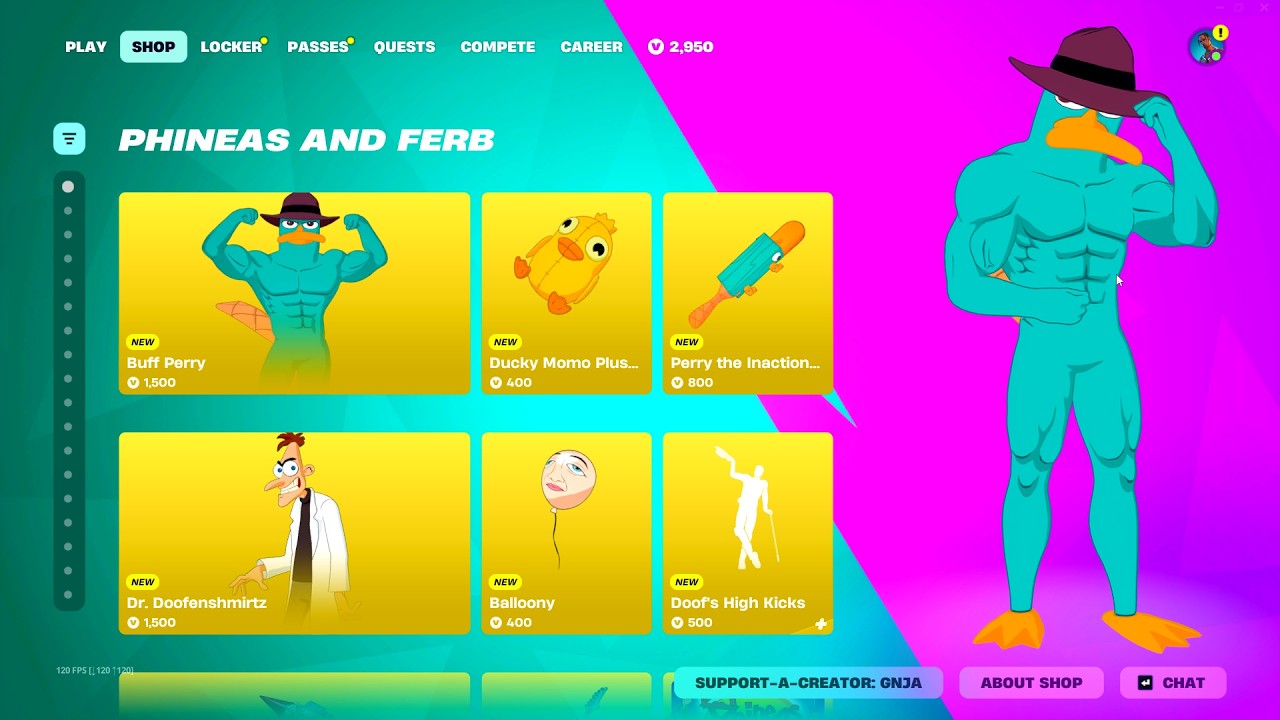 Fortnite Shop *NEW* PHINEAS AND FERB COLLAB! (Fortnite Chapter 7)