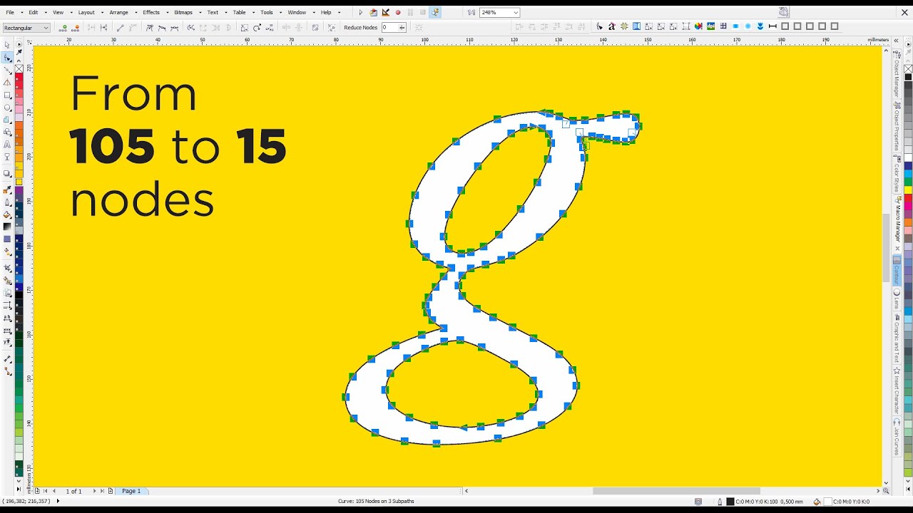 REDUCE NODES in vector image or logo - delete unnecessary points. Simplify vectors / Fix Logo design