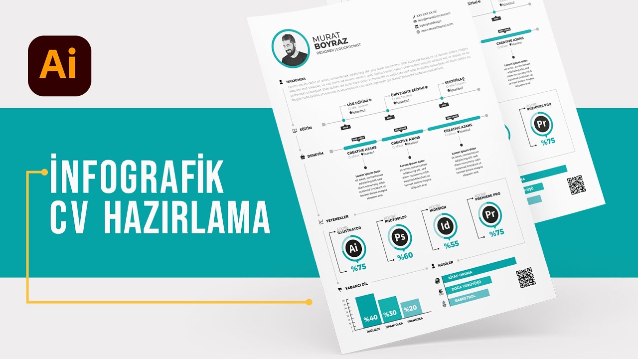Adobe illustrator Dersleri | İnfografik CV Hazırlama