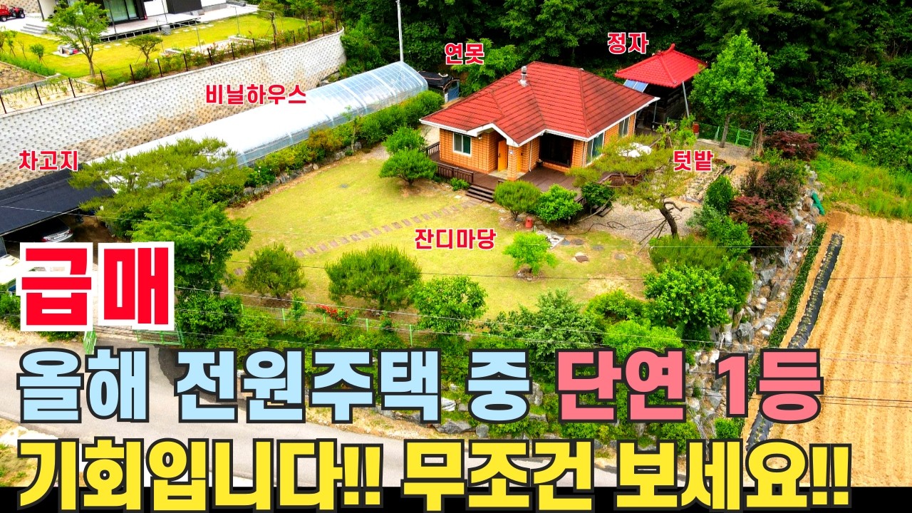 (급매) 올해 전원주택 중 단연 1등입니다! 연못 잔디마당 텃밭 등 모든 게 잘 갖춰진 전원주택! 안사도 꼭 보세요! - 힐링하우스TV (강원도 홍천군)