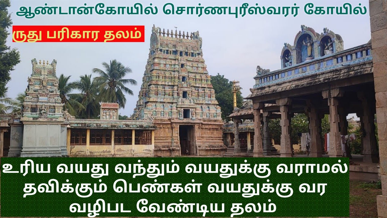 ஆண்டான்கோயில் சிவசேகரி உடனுறை சொர்ணபுரீஸ்வரர் கோயில் | பெண்களுக்கான கோயில் | ருது பரிகார தலம்