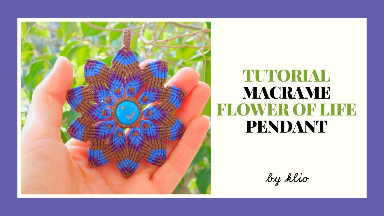Macrame Pendant Tutorial with Stone | Flower Of Life Pendant #macrame