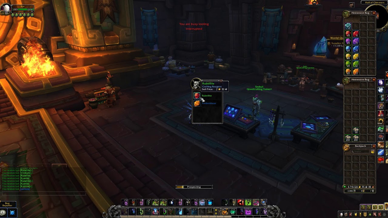 WoW BFA Jewelcrafting - Prospecting 800x Platinum Ore (Best BFA Ore for Rare gems)