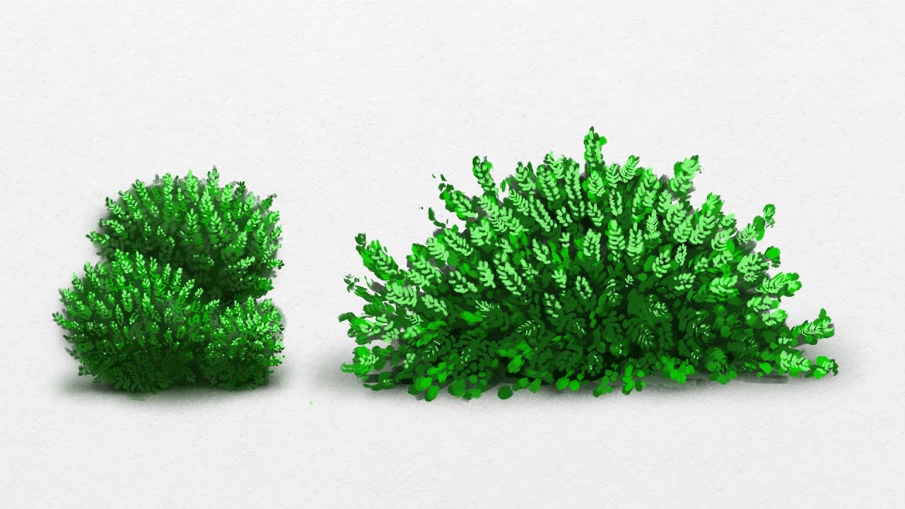 How to Draw Bushes and Shrubs - Drawing Timelapse