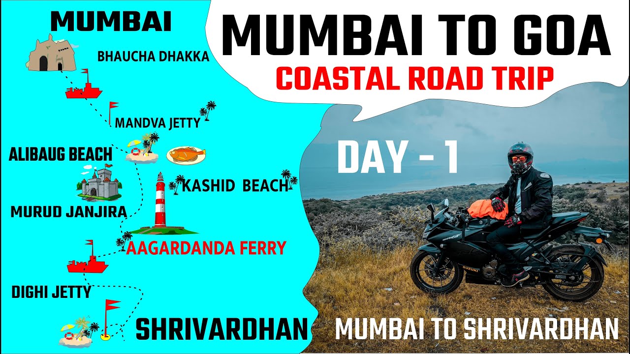 Mumbai to shrivardhan | mumbai to goa coastal road trip | mumbai to goa bike ride