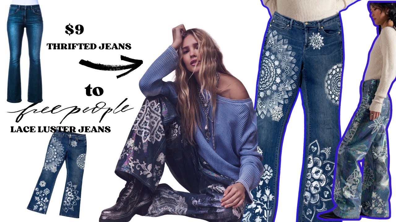 Watch Me Transform Thrifted Jeans into Free People Dupes in 15 minutes!