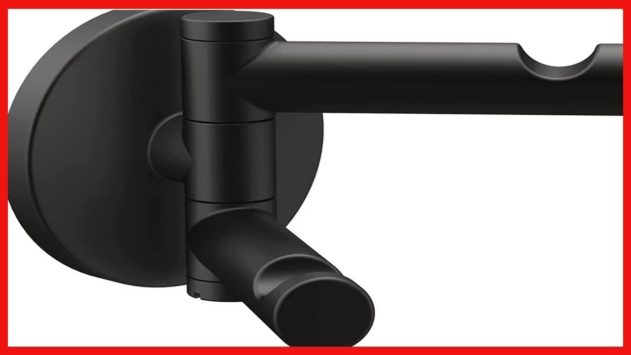 Moen Align Matte Black Modern Double Swivel Robe Hook, YB0402BL