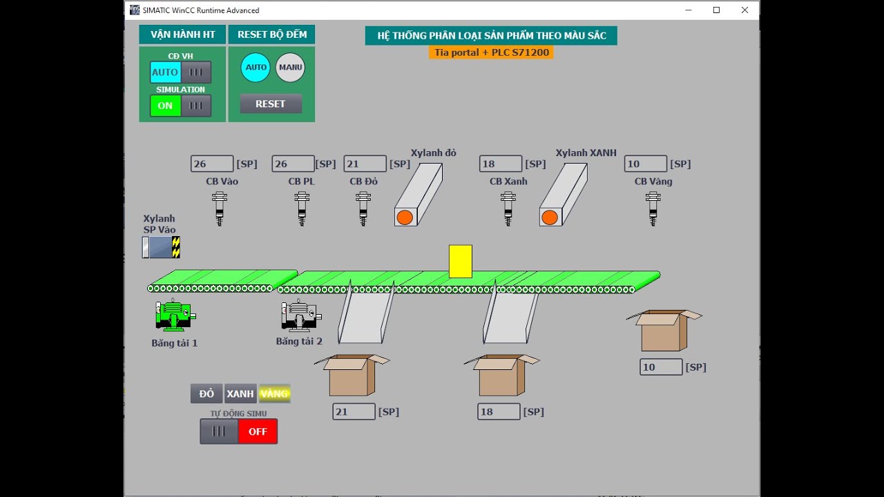 Hướng dẫn lập trình phân loại sản phẩm theo màu sắc trên Tia portal và PLC S71200