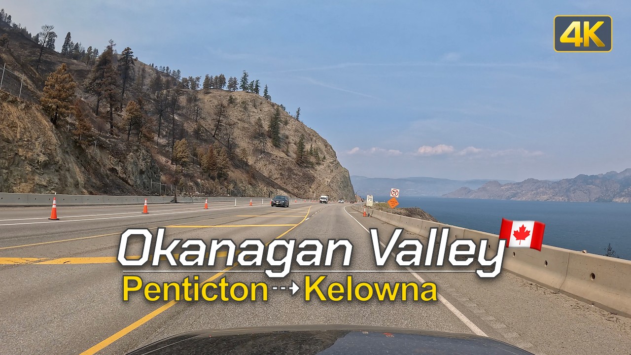 Penticton to Kelowna 🇨🇦 | Okanagan Valley Covered in Smoke from Bald Range Wildfire | August 8, 2026