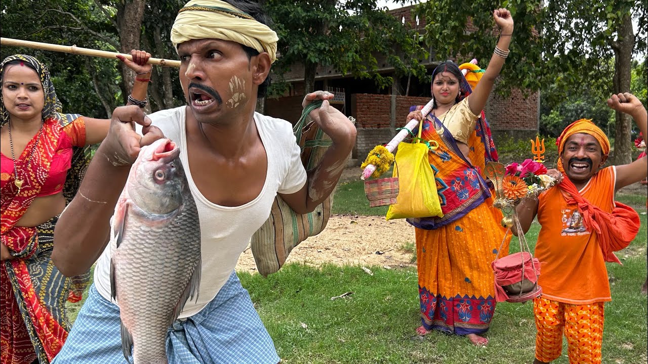 सावन में खेलू मछली भात मौगी मारलक लाते लात #maithili_comedy_dhorba #chunalal