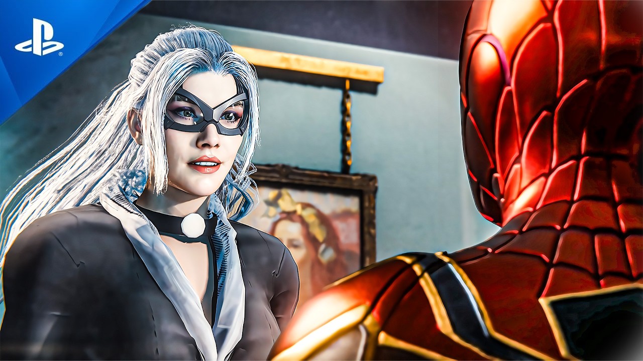MCU STARK SUIT SPIDER MAN AND BLACK CAT FIRST MEET UP WAS AT A MUSEUM 4K ULTRA HD 60 FPS