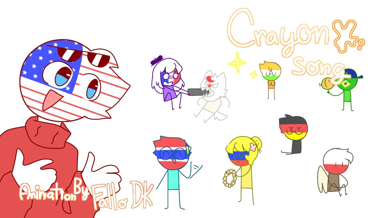 Crayon song||Animatic||Countryhumans and colorful