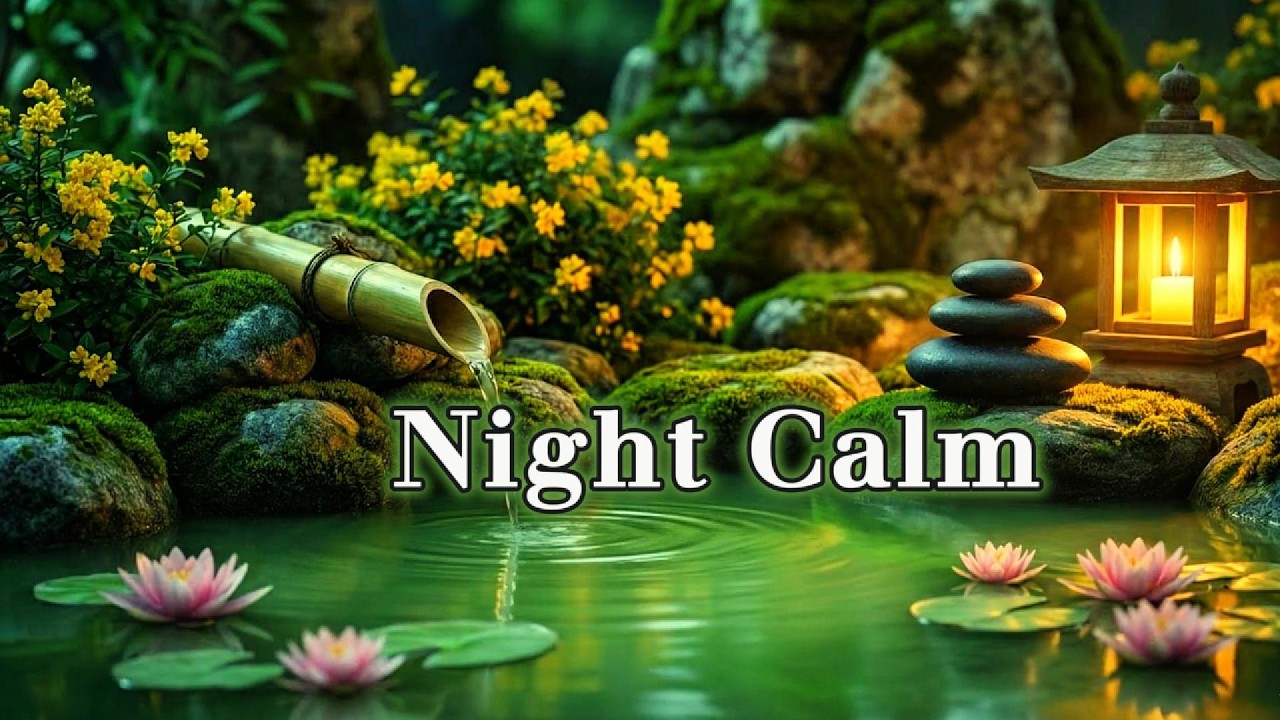 Night Calm 🌙 Soft Piano & Gentle Flowing Water for Deep Relaxation | Pure Ambient Notes