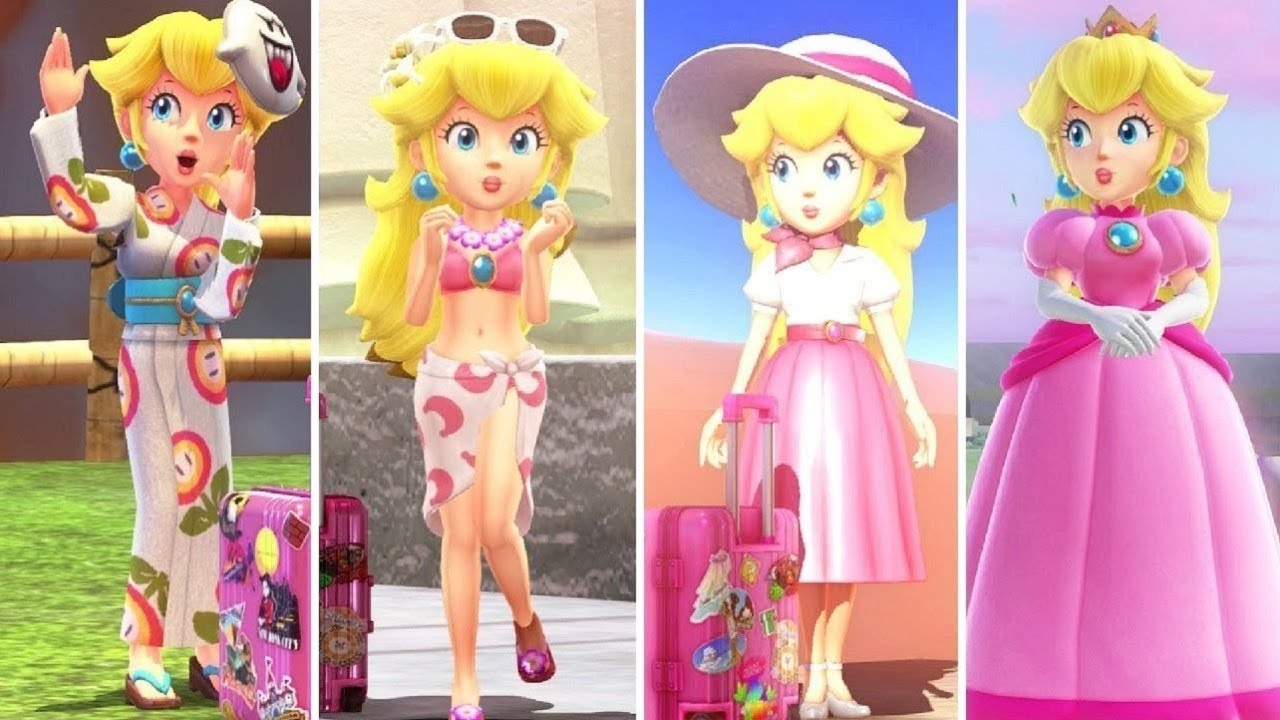 Super Mario Odyssey - All Princess Peach Outfits